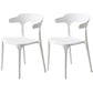 Contemporary Open Back Chair Plastic Dining Armless Side Chairs White 2 Piece Set Clearhalo ' kitchen&dining_furn' 'Dining Chairs' 'Dining Tables & Seating' 'dining_chair' 'furn' 'furn_dining_chair' 'Furniture' 'furniture_dining_chair' 'Kitchen & Dining Furniture' 'kitchen' 4572245