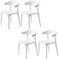 Contemporary Open Back Chair Plastic Dining Armless Side Chairs White 4 Piece Set Clearhalo ' kitchen&dining_furn' 'Dining Chairs' 'Dining Tables & Seating' 'dining_chair' 'furn' 'furn_dining_chair' 'Furniture' 'furniture_dining_chair' 'Kitchen & Dining Furniture' 'kitchen' 4572246