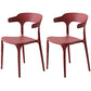 Contemporary Open Back Chair Plastic Dining Armless Side Chairs Burgundy 2 Piece Set Clearhalo ' kitchen&dining_furn' 'Dining Chairs' 'Dining Tables & Seating' 'dining_chair' 'furn' 'furn_dining_chair' 'Furniture' 'furniture_dining_chair' 'Kitchen & Dining Furniture' 'kitchen' 4572248