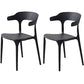 Contemporary Open Back Chair Plastic Dining Armless Side Chairs Black 2 Piece Set Clearhalo ' kitchen&dining_furn' 'Dining Chairs' 'Dining Tables & Seating' 'dining_chair' 'furn' 'furn_dining_chair' 'Furniture' 'furniture_dining_chair' 'Kitchen & Dining Furniture' 'kitchen' 4572251