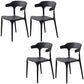 Contemporary Open Back Chair Plastic Dining Armless Side Chairs Black 4 Piece Set Clearhalo ' kitchen&dining_furn' 'Dining Chairs' 'Dining Tables & Seating' 'dining_chair' 'furn' 'furn_dining_chair' 'Furniture' 'furniture_dining_chair' 'Kitchen & Dining Furniture' 'kitchen' 4572252