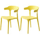 Contemporary Open Back Chair Plastic Dining Armless Side Chairs Yellow 2 Piece Set Clearhalo ' kitchen&dining_furn' 'Dining Chairs' 'Dining Tables & Seating' 'dining_chair' 'furn' 'furn_dining_chair' 'Furniture' 'furniture_dining_chair' 'Kitchen & Dining Furniture' 'kitchen' 4572254