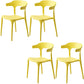 Contemporary Open Back Chair Plastic Dining Armless Side Chairs Yellow 4 Piece Set Clearhalo ' kitchen&dining_furn' 'Dining Chairs' 'Dining Tables & Seating' 'dining_chair' 'furn' 'furn_dining_chair' 'Furniture' 'furniture_dining_chair' 'Kitchen & Dining Furniture' 'kitchen' 4572255