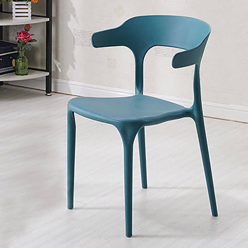 Contemporary Open Back Chair Plastic Dining Armless Side Chairs Blue 1 Piece Clearhalo ' kitchen&dining_furn' 'Dining Chairs' 'Dining Tables & Seating' 'dining_chair' 'furn' 'furn_dining_chair' 'Furniture' 'furniture_dining_chair' 'Kitchen & Dining Furniture' 'kitchen' 4572256