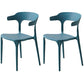 Contemporary Open Back Chair Plastic Dining Armless Side Chairs Blue 2 Piece Set Clearhalo ' kitchen&dining_furn' 'Dining Chairs' 'Dining Tables & Seating' 'dining_chair' 'furn' 'furn_dining_chair' 'Furniture' 'furniture_dining_chair' 'Kitchen & Dining Furniture' 'kitchen' 4572257