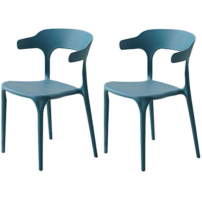 Contemporary Open Back Chair Plastic Dining Armless Side Chairs Blue 2 Piece Set Clearhalo ' kitchen&dining_furn' 'Dining Chairs' 'Dining Tables & Seating' 'dining_chair' 'furn' 'furn_dining_chair' 'Furniture' 'furniture_dining_chair' 'Kitchen & Dining Furniture' 'kitchen' 4572257