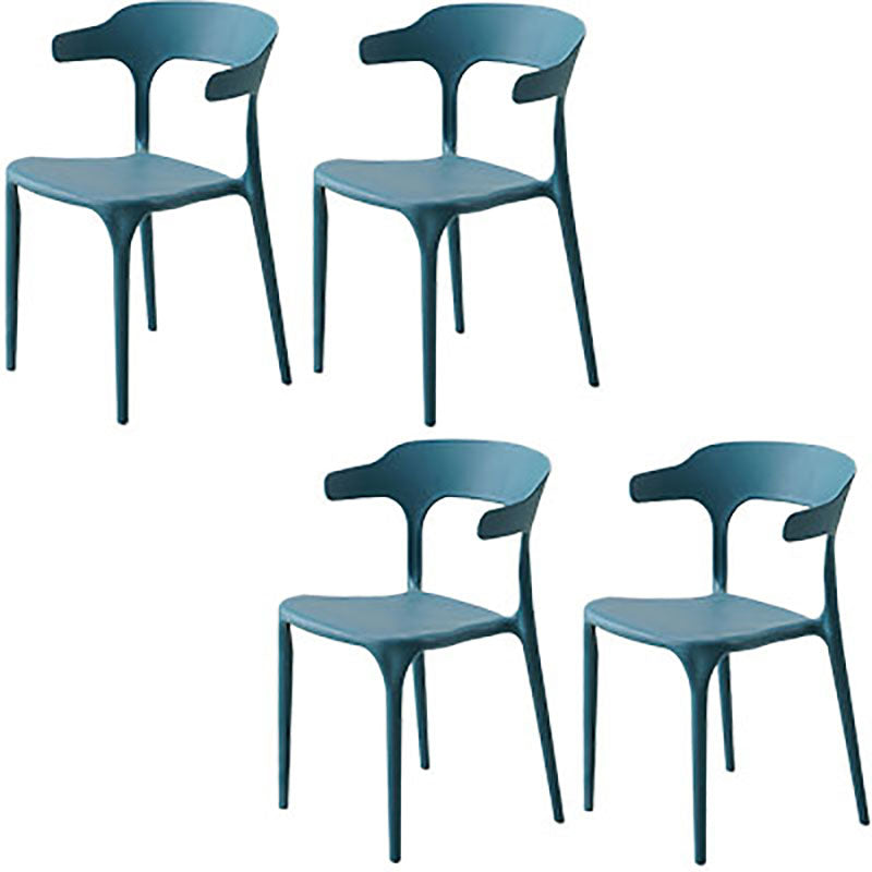 Contemporary Open Back Chair Plastic Dining Armless Side Chairs Blue 4 Piece Set Clearhalo ' kitchen&dining_furn' 'Dining Chairs' 'Dining Tables & Seating' 'dining_chair' 'furn' 'furn_dining_chair' 'Furniture' 'furniture_dining_chair' 'Kitchen & Dining Furniture' 'kitchen' 4572258