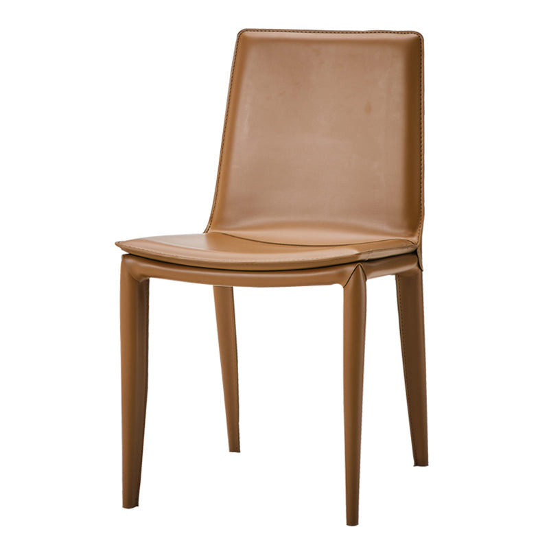 Modern Leather Armless Dining Chair Metal Dining Chairs for Restaurant Use Clearhalo ' kitchen&dining_furn' 'Dining Chairs' 'Dining Tables & Seating' 'dining_chair' 'furn' 'furn_dining_chair' 'Furniture' 'furniture_dining_chair' 'Kitchen & Dining Furniture' 'kitchen' 4572269