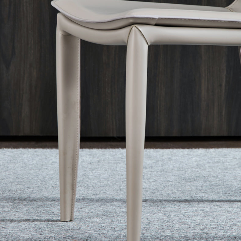 Modern Leather Armless Dining Chair Metal Dining Chairs for Restaurant Use Clearhalo ' kitchen&dining_furn' 'Dining Chairs' 'Dining Tables & Seating' 'dining_chair' 'furn' 'furn_dining_chair' 'Furniture' 'furniture_dining_chair' 'Kitchen & Dining Furniture' 'kitchen' 4572270