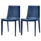 Modern Leather Armless Dining Chair Metal Dining Chairs for Restaurant Use Royal Blue 2 Piece Set Clearhalo ' kitchen&dining_furn' 'Dining Chairs' 'Dining Tables & Seating' 'dining_chair' 'furn' 'furn_dining_chair' 'Furniture' 'furniture_dining_chair' 'Kitchen & Dining Furniture' 'kitchen' 4572272