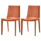 Modern Leather Armless Dining Chair Metal Dining Chairs for Restaurant Use Orange 2 Piece Set Clearhalo ' kitchen&dining_furn' 'Dining Chairs' 'Dining Tables & Seating' 'dining_chair' 'furn' 'furn_dining_chair' 'Furniture' 'furniture_dining_chair' 'Kitchen & Dining Furniture' 'kitchen' 4572278