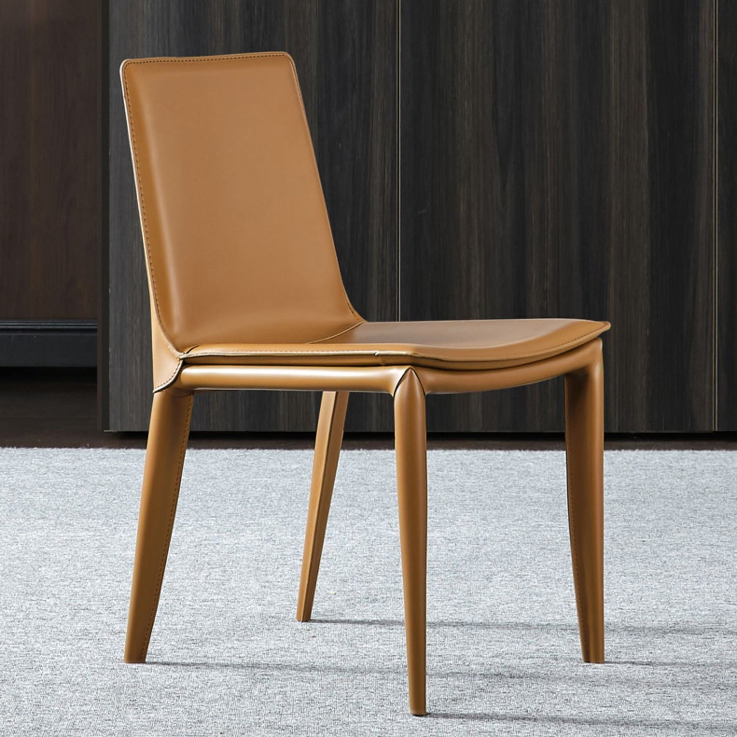 Modern Leather Armless Dining Chair Metal Dining Chairs for Restaurant Use Clearhalo ' kitchen&dining_furn' 'Dining Chairs' 'Dining Tables & Seating' 'dining_chair' 'furn' 'furn_dining_chair' 'Furniture' 'furniture_dining_chair' 'Kitchen & Dining Furniture' 'kitchen' 4572281