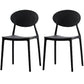 Contemporary Open Back Chair Dining Armless Side Chair with Plastic Legs Black 2 Piece Set Clearhalo ' kitchen&dining_furn' 'Dining Chairs' 'Dining Tables & Seating' 'dining_chair' 'furn' 'furn_dining_chair' 'Furniture' 'furniture_dining_chair' 'Kitchen & Dining Furniture' 'kitchen' 4572287