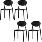 Contemporary Open Back Chair Dining Armless Side Chair with Plastic Legs Black 4 Piece Set Clearhalo ' kitchen&dining_furn' 'Dining Chairs' 'Dining Tables & Seating' 'dining_chair' 'furn' 'furn_dining_chair' 'Furniture' 'furniture_dining_chair' 'Kitchen & Dining Furniture' 'kitchen' 4572288