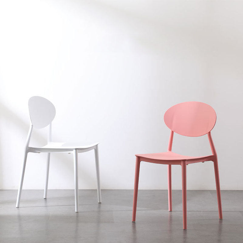 Contemporary Open Back Chair Dining Armless Side Chair with Plastic Legs Clearhalo ' kitchen&dining_furn' 'Dining Chairs' 'Dining Tables & Seating' 'dining_chair' 'furn' 'furn_dining_chair' 'Furniture' 'furniture_dining_chair' 'Kitchen & Dining Furniture' 'kitchen' 4572289
