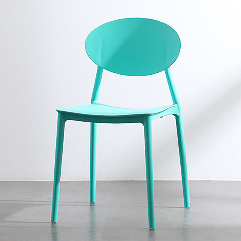 Contemporary Open Back Chair Dining Armless Side Chair with Plastic Legs Aqua 1 Piece Clearhalo ' kitchen&dining_furn' 'Dining Chairs' 'Dining Tables & Seating' 'dining_chair' 'furn' 'furn_dining_chair' 'Furniture' 'furniture_dining_chair' 'Kitchen & Dining Furniture' 'kitchen' 4572291