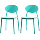 Contemporary Open Back Chair Dining Armless Side Chair with Plastic Legs Aqua 2 Piece Set Clearhalo ' kitchen&dining_furn' 'Dining Chairs' 'Dining Tables & Seating' 'dining_chair' 'furn' 'furn_dining_chair' 'Furniture' 'furniture_dining_chair' 'Kitchen & Dining Furniture' 'kitchen' 4572293
