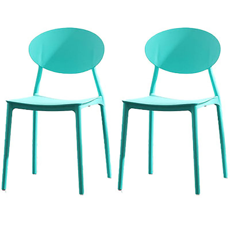 Contemporary Open Back Chair Dining Armless Side Chair with Plastic Legs Aqua 2 Piece Set Clearhalo ' kitchen&dining_furn' 'Dining Chairs' 'Dining Tables & Seating' 'dining_chair' 'furn' 'furn_dining_chair' 'Furniture' 'furniture_dining_chair' 'Kitchen & Dining Furniture' 'kitchen' 4572293