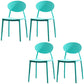 Contemporary Open Back Chair Dining Armless Side Chair with Plastic Legs Aqua 4 Piece Set Clearhalo ' kitchen&dining_furn' 'Dining Chairs' 'Dining Tables & Seating' 'dining_chair' 'furn' 'furn_dining_chair' 'Furniture' 'furniture_dining_chair' 'Kitchen & Dining Furniture' 'kitchen' 4572295