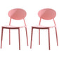 Contemporary Open Back Chair Dining Armless Side Chair with Plastic Legs Pink 2 Piece Set Clearhalo ' kitchen&dining_furn' 'Dining Chairs' 'Dining Tables & Seating' 'dining_chair' 'furn' 'furn_dining_chair' 'Furniture' 'furniture_dining_chair' 'Kitchen & Dining Furniture' 'kitchen' 4572298