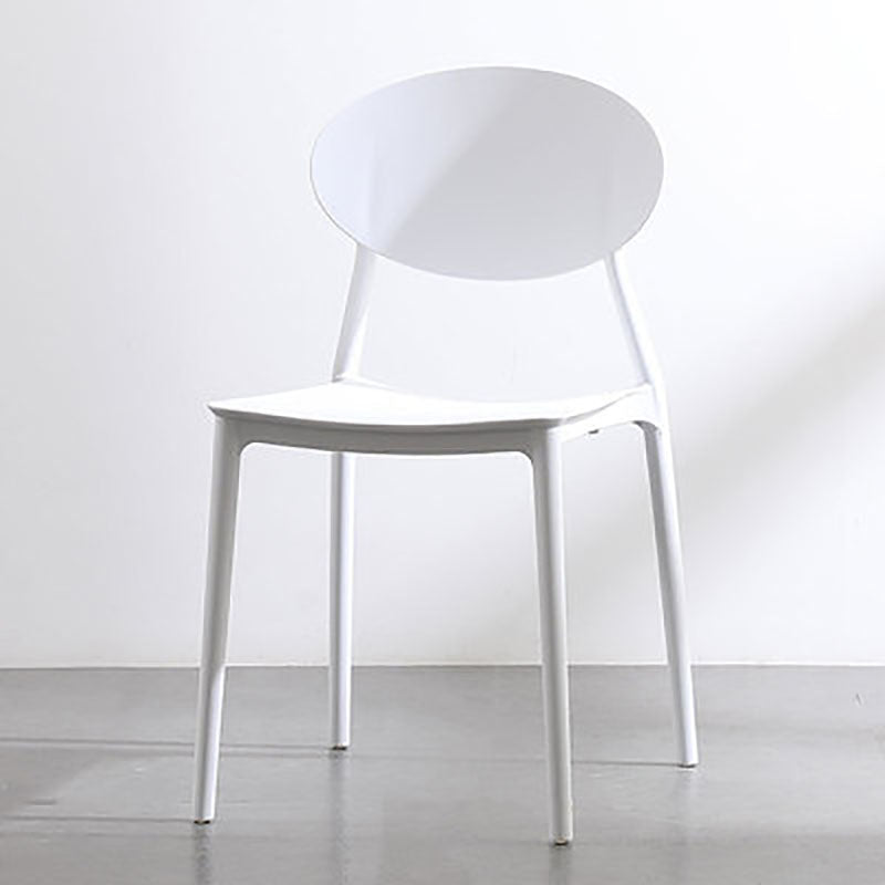 Contemporary Open Back Chair Dining Armless Side Chair with Plastic Legs White 1 Piece Clearhalo ' kitchen&dining_furn' 'Dining Chairs' 'Dining Tables & Seating' 'dining_chair' 'furn' 'furn_dining_chair' 'Furniture' 'furniture_dining_chair' 'Kitchen & Dining Furniture' 'kitchen' 4572303