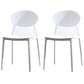 Contemporary Open Back Chair Dining Armless Side Chair with Plastic Legs White 2 Piece Set Clearhalo ' kitchen&dining_furn' 'Dining Chairs' 'Dining Tables & Seating' 'dining_chair' 'furn' 'furn_dining_chair' 'Furniture' 'furniture_dining_chair' 'Kitchen & Dining Furniture' 'kitchen' 4572304