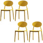 Contemporary Open Back Chair Dining Armless Side Chair with Plastic Legs Yellow 4 Piece Set Clearhalo ' kitchen&dining_furn' 'Dining Chairs' 'Dining Tables & Seating' 'dining_chair' 'furn' 'furn_dining_chair' 'Furniture' 'furniture_dining_chair' 'Kitchen & Dining Furniture' 'kitchen' 4572308
