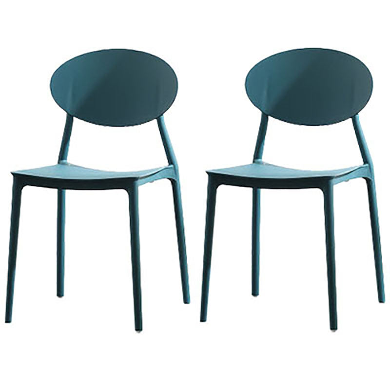 Contemporary Open Back Chair Dining Armless Side Chair with Plastic Legs Dark Blue 2 Piece Set Clearhalo ' kitchen&dining_furn' 'Dining Chairs' 'Dining Tables & Seating' 'dining_chair' 'furn' 'furn_dining_chair' 'Furniture' 'furniture_dining_chair' 'Kitchen & Dining Furniture' 'kitchen' 4572310