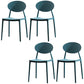 Contemporary Open Back Chair Dining Armless Side Chair with Plastic Legs Dark Blue 4 Piece Set Clearhalo ' kitchen&dining_furn' 'Dining Chairs' 'Dining Tables & Seating' 'dining_chair' 'furn' 'furn_dining_chair' 'Furniture' 'furniture_dining_chair' 'Kitchen & Dining Furniture' 'kitchen' 4572311