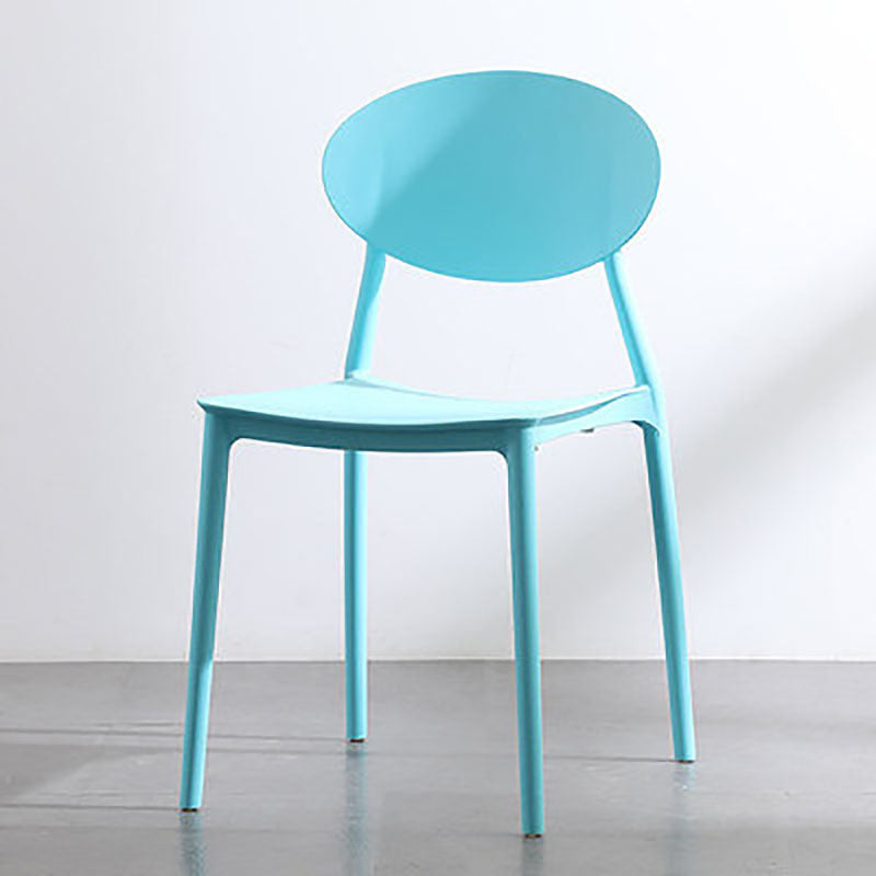 Contemporary Open Back Chair Dining Armless Side Chair with Plastic Legs Light Blue 1 Piece Clearhalo ' kitchen&dining_furn' 'Dining Chairs' 'Dining Tables & Seating' 'dining_chair' 'furn' 'furn_dining_chair' 'Furniture' 'furniture_dining_chair' 'Kitchen & Dining Furniture' 'kitchen' 4572312
