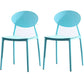 Contemporary Open Back Chair Dining Armless Side Chair with Plastic Legs Light Blue 2 Piece Set Clearhalo ' kitchen&dining_furn' 'Dining Chairs' 'Dining Tables & Seating' 'dining_chair' 'furn' 'furn_dining_chair' 'Furniture' 'furniture_dining_chair' 'Kitchen & Dining Furniture' 'kitchen' 4572313