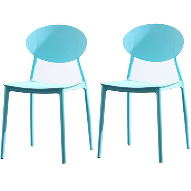 Contemporary Open Back Chair Dining Armless Side Chair with Plastic Legs Light Blue 2 Piece Set Clearhalo ' kitchen&dining_furn' 'Dining Chairs' 'Dining Tables & Seating' 'dining_chair' 'furn' 'furn_dining_chair' 'Furniture' 'furniture_dining_chair' 'Kitchen & Dining Furniture' 'kitchen' 4572313