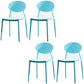 Contemporary Open Back Chair Dining Armless Side Chair with Plastic Legs Light Blue 4 Piece Set Clearhalo ' kitchen&dining_furn' 'Dining Chairs' 'Dining Tables & Seating' 'dining_chair' 'furn' 'furn_dining_chair' 'Furniture' 'furniture_dining_chair' 'Kitchen & Dining Furniture' 'kitchen' 4572314