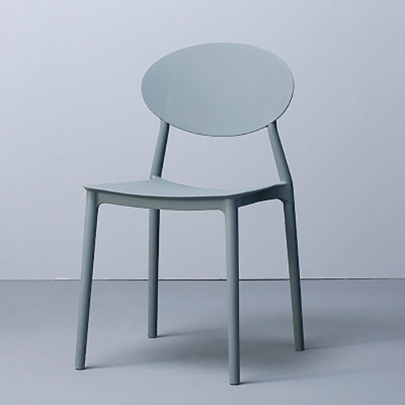 Contemporary Open Back Chair Dining Armless Side Chair with Plastic Legs Grey 1 Piece Clearhalo ' kitchen&dining_furn' 'Dining Chairs' 'Dining Tables & Seating' 'dining_chair' 'furn' 'furn_dining_chair' 'Furniture' 'furniture_dining_chair' 'Kitchen & Dining Furniture' 'kitchen' 4572315