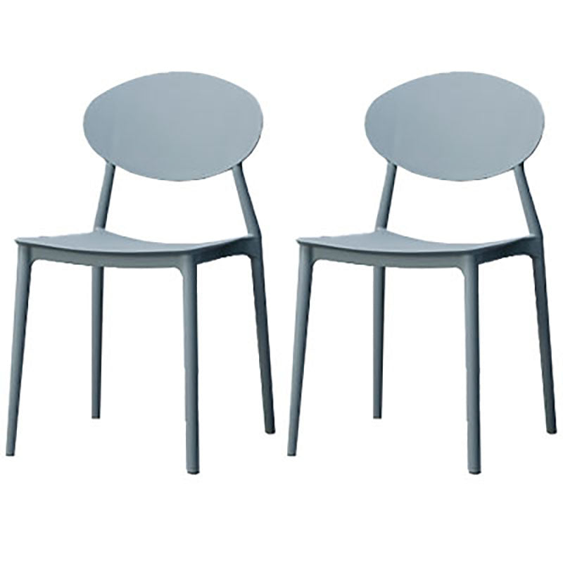 Contemporary Open Back Chair Dining Armless Side Chair with Plastic Legs Grey 2 Piece Set Clearhalo ' kitchen&dining_furn' 'Dining Chairs' 'Dining Tables & Seating' 'dining_chair' 'furn' 'furn_dining_chair' 'Furniture' 'furniture_dining_chair' 'Kitchen & Dining Furniture' 'kitchen' 4572316