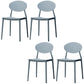 Contemporary Open Back Chair Dining Armless Side Chair with Plastic Legs Grey 4 Piece Set Clearhalo ' kitchen&dining_furn' 'Dining Chairs' 'Dining Tables & Seating' 'dining_chair' 'furn' 'furn_dining_chair' 'Furniture' 'furniture_dining_chair' 'Kitchen & Dining Furniture' 'kitchen' 4572317