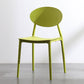 Contemporary Open Back Chair Dining Armless Side Chair with Plastic Legs Pea Green 1 Piece Clearhalo ' kitchen&dining_furn' 'Dining Chairs' 'Dining Tables & Seating' 'dining_chair' 'furn' 'furn_dining_chair' 'Furniture' 'furniture_dining_chair' 'Kitchen & Dining Furniture' 'kitchen' 4572318