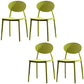 Contemporary Open Back Chair Dining Armless Side Chair with Plastic Legs Pea Green 4 Piece Set Clearhalo ' kitchen&dining_furn' 'Dining Chairs' 'Dining Tables & Seating' 'dining_chair' 'furn' 'furn_dining_chair' 'Furniture' 'furniture_dining_chair' 'Kitchen & Dining Furniture' 'kitchen' 4572320