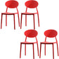 Contemporary Open Back Chair Dining Armless Side Chair with Plastic Legs Red 4 Piece Set Clearhalo ' kitchen&dining_furn' 'Dining Chairs' 'Dining Tables & Seating' 'dining_chair' 'furn' 'furn_dining_chair' 'Furniture' 'furniture_dining_chair' 'Kitchen & Dining Furniture' 'kitchen' 4572323