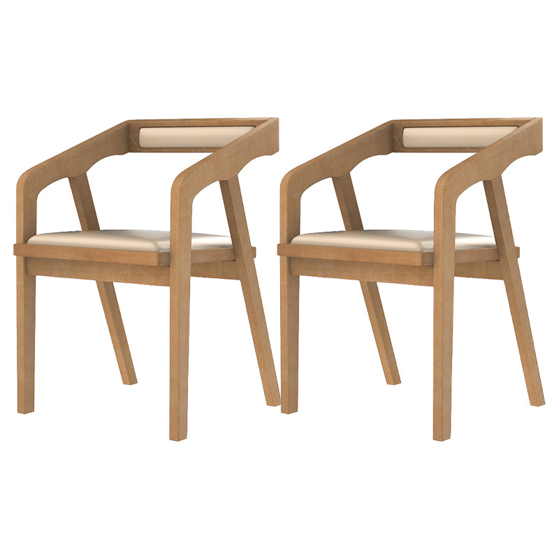Contemporary Chair Dining Arm Side Chair with Wooden Legs for Kitchen Natural 2 Piece Set Clearhalo ' kitchen&dining_furn' 'Dining Chairs' 'Dining Tables & Seating' 'dining_chair' 'furn' 'furn_dining_chair' 'Furniture' 'furniture_dining_chair' 'Kitchen & Dining Furniture' 'kitchen' 4572327