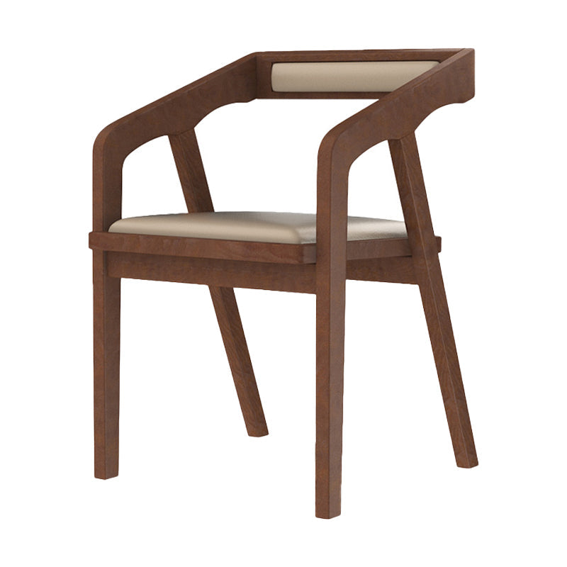 Contemporary Chair Dining Arm Side Chair with Wooden Legs for Kitchen Walnut 1 Piece Clearhalo ' kitchen&dining_furn' 'Dining Chairs' 'Dining Tables & Seating' 'dining_chair' 'furn' 'furn_dining_chair' 'Furniture' 'furniture_dining_chair' 'Kitchen & Dining Furniture' 'kitchen' 4572331