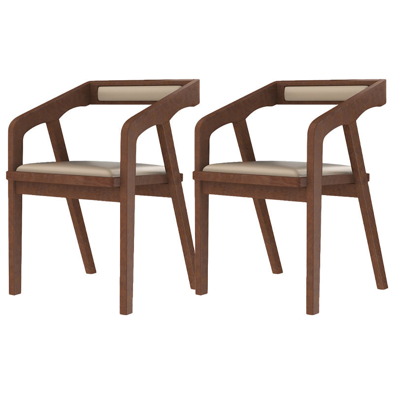 Contemporary Chair Dining Arm Side Chair with Wooden Legs for Kitchen Walnut 2 Piece Set Clearhalo ' kitchen&dining_furn' 'Dining Chairs' 'Dining Tables & Seating' 'dining_chair' 'furn' 'furn_dining_chair' 'Furniture' 'furniture_dining_chair' 'Kitchen & Dining Furniture' 'kitchen' 4572333