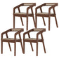 Contemporary Chair Dining Arm Side Chair with Wooden Legs for Kitchen Walnut 4 Piece Set Clearhalo ' kitchen&dining_furn' 'Dining Chairs' 'Dining Tables & Seating' 'dining_chair' 'furn' 'furn_dining_chair' 'Furniture' 'furniture_dining_chair' 'Kitchen & Dining Furniture' 'kitchen' 4572335