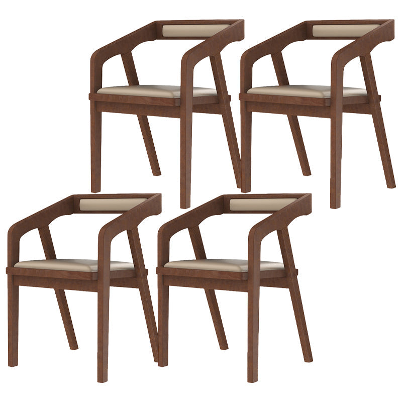 Contemporary Chair Dining Arm Side Chair with Wooden Legs for Kitchen Walnut 4 Piece Set Clearhalo ' kitchen&dining_furn' 'Dining Chairs' 'Dining Tables & Seating' 'dining_chair' 'furn' 'furn_dining_chair' 'Furniture' 'furniture_dining_chair' 'Kitchen & Dining Furniture' 'kitchen' 4572335