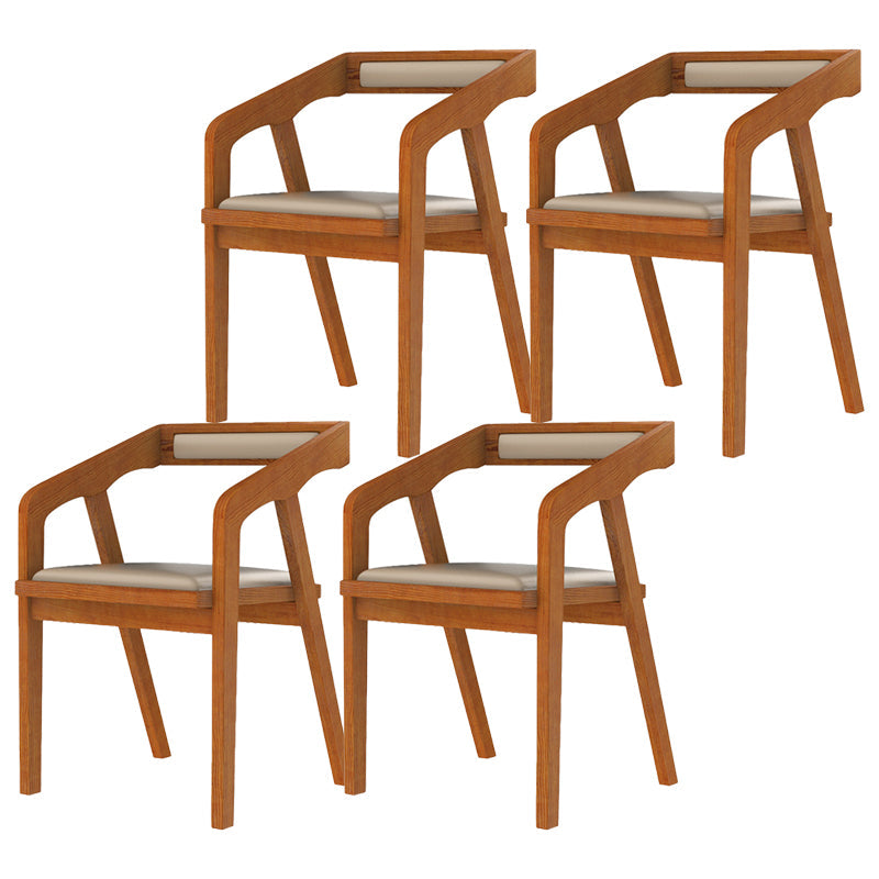 Contemporary Chair Dining Arm Side Chair with Wooden Legs for Kitchen Light Wood 4 Piece Set Clearhalo ' kitchen&dining_furn' 'Dining Chairs' 'Dining Tables & Seating' 'dining_chair' 'furn' 'furn_dining_chair' 'Furniture' 'furniture_dining_chair' 'Kitchen & Dining Furniture' 'kitchen' 4572341