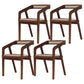 Contemporary Chair Dining Arm Side Chair with Wooden Legs for Kitchen Dark Brown 4 Piece Set Clearhalo ' kitchen&dining_furn' 'Dining Chairs' 'Dining Tables & Seating' 'dining_chair' 'furn' 'furn_dining_chair' 'Furniture' 'furniture_dining_chair' 'Kitchen & Dining Furniture' 'kitchen' 4572347