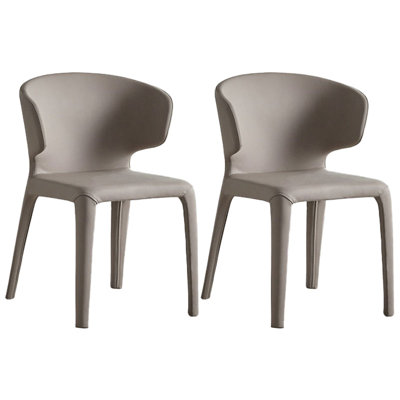 Modern Faux Leather Dining Chair Wingback Side Chair for Home Use Grey 2 Piece Set Clearhalo ' kitchen&dining_furn' 'Dining Chairs' 'Dining Tables & Seating' 'dining_chair' 'furn' 'furn_dining_chair' 'Furniture' 'furniture_dining_chair' 'Kitchen & Dining Furniture' 'kitchen' 4572351