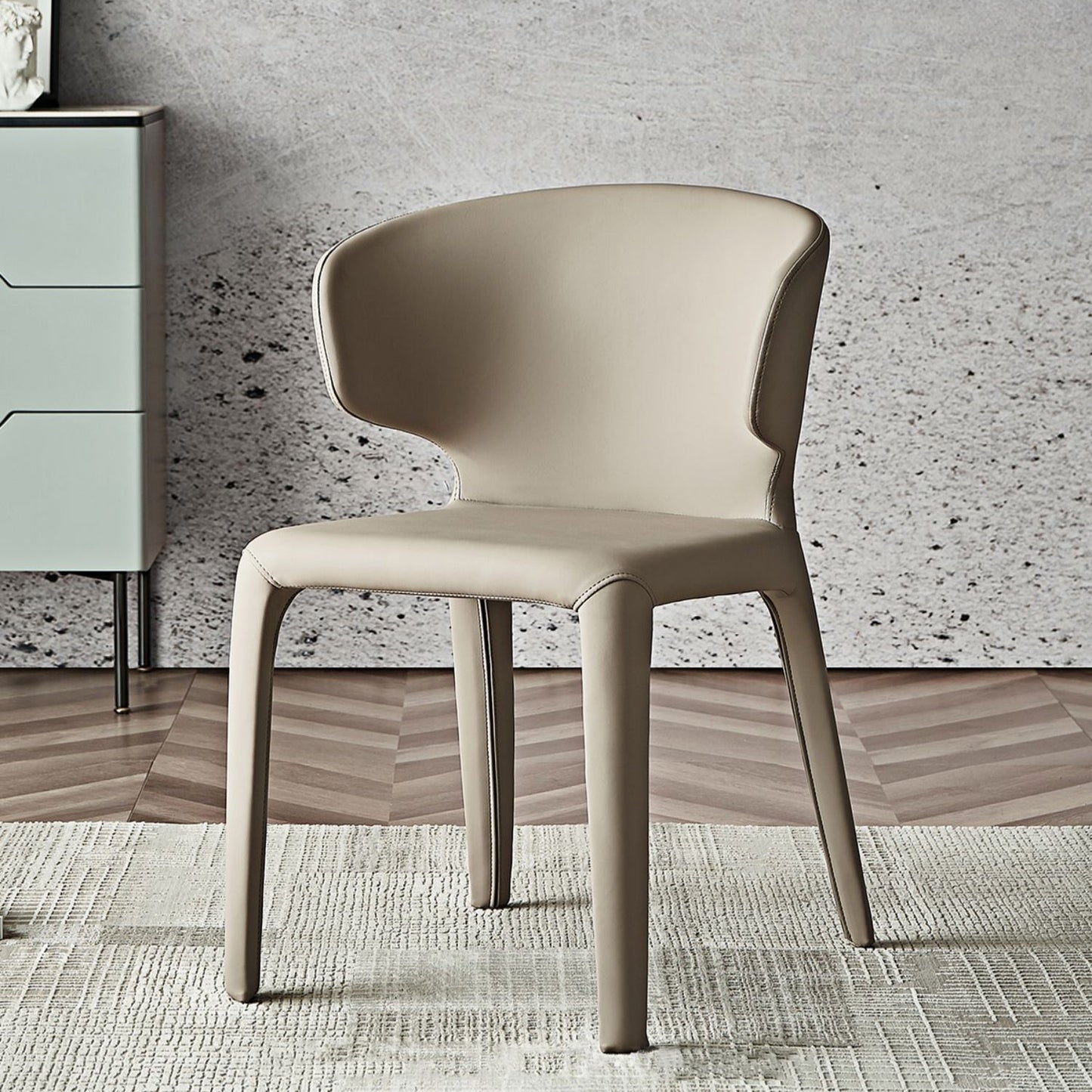 Modern Faux Leather Dining Chair Wingback Side Chair for Home Use Clearhalo ' kitchen&dining_furn' 'Dining Chairs' 'Dining Tables & Seating' 'dining_chair' 'furn' 'furn_dining_chair' 'Furniture' 'furniture_dining_chair' 'Kitchen & Dining Furniture' 'kitchen' 4572352