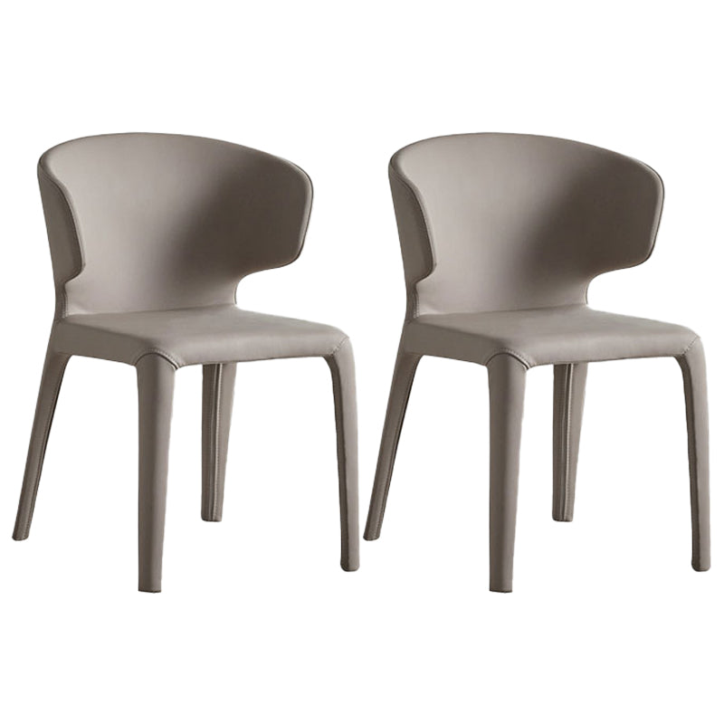 Modern Faux Leather Dining Chair Wingback Side Chair for Home Use Brown 2 Piece Set Clearhalo ' kitchen&dining_furn' 'Dining Chairs' 'Dining Tables & Seating' 'dining_chair' 'furn' 'furn_dining_chair' 'Furniture' 'furniture_dining_chair' 'Kitchen & Dining Furniture' 'kitchen' 4572353