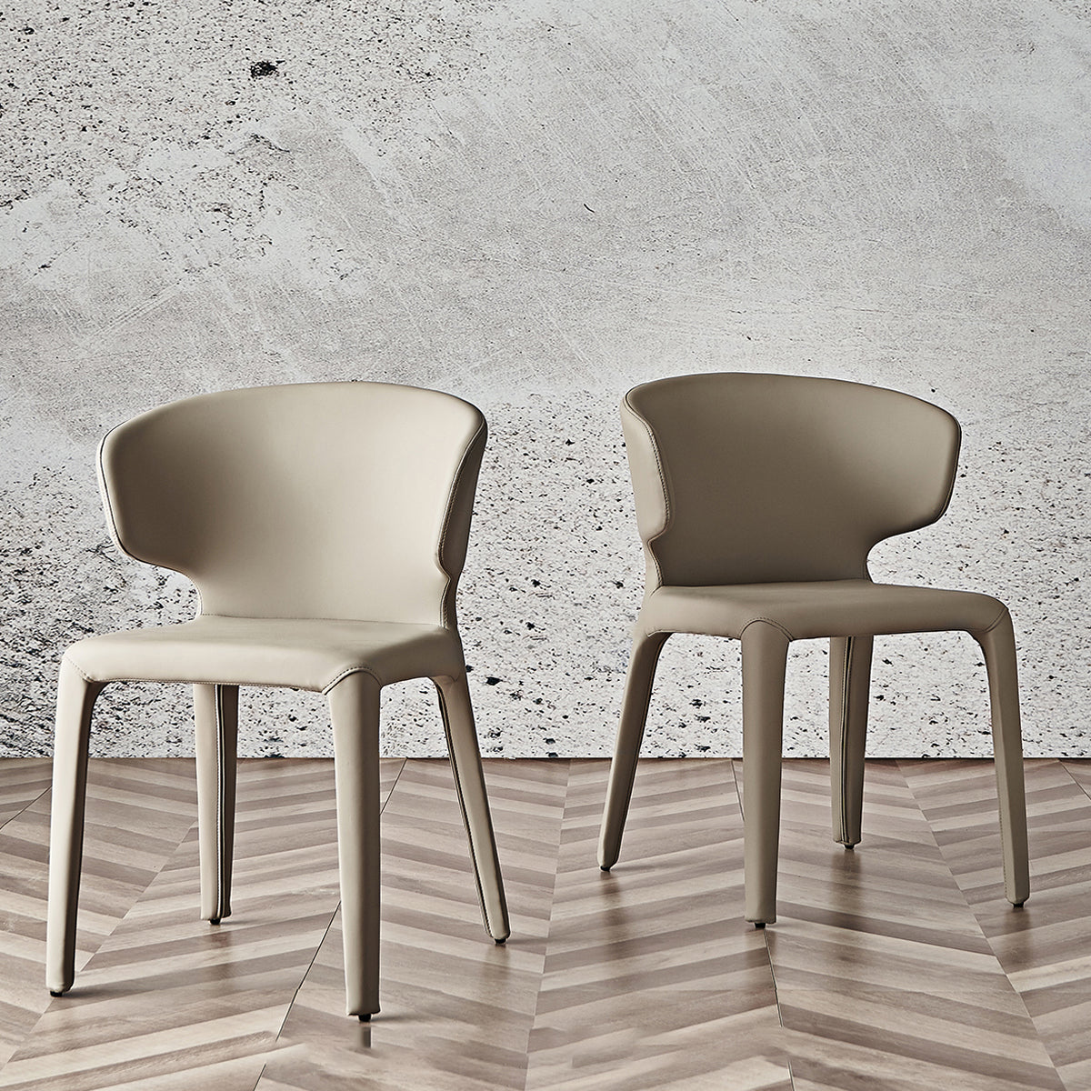 Modern Faux Leather Dining Chair Wingback Side Chair for Home Use Clearhalo ' kitchen&dining_furn' 'Dining Chairs' 'Dining Tables & Seating' 'dining_chair' 'furn' 'furn_dining_chair' 'Furniture' 'furniture_dining_chair' 'Kitchen & Dining Furniture' 'kitchen' 4572354